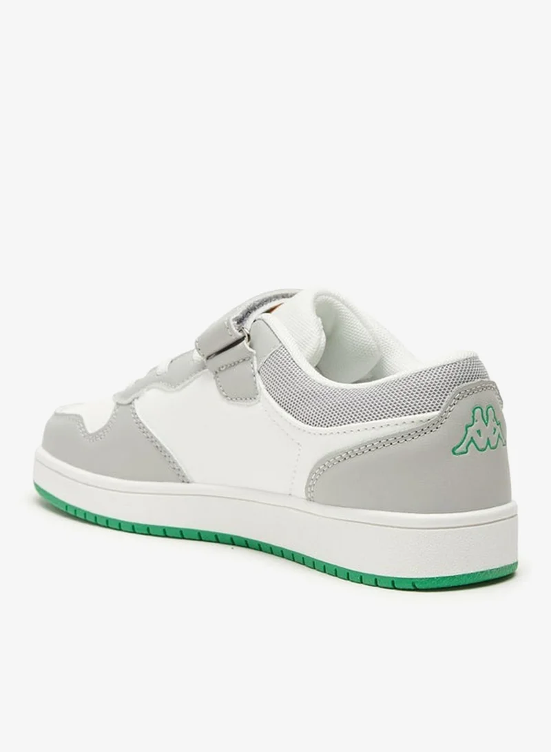 Kappa Boys' Colourblock Low-Ankle Sneakers with Hook and Loop Closure